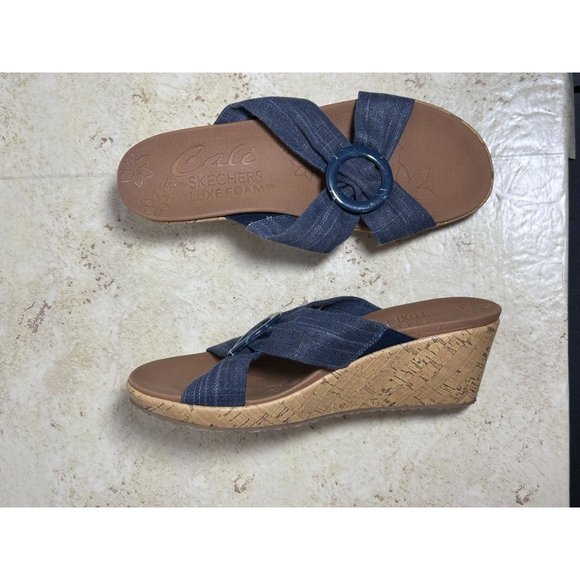 Skechers Women's Beverlee - Sail Twist Sandal in Blue/Tan - Size 10 - Picture 5 of 11